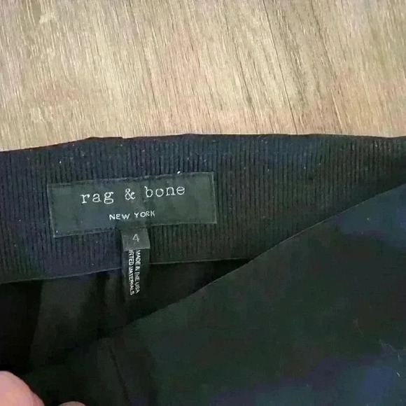 rag & bone Rose Gold Zipper Chatel Black Pants Size - 4 - Picture 5 of 5